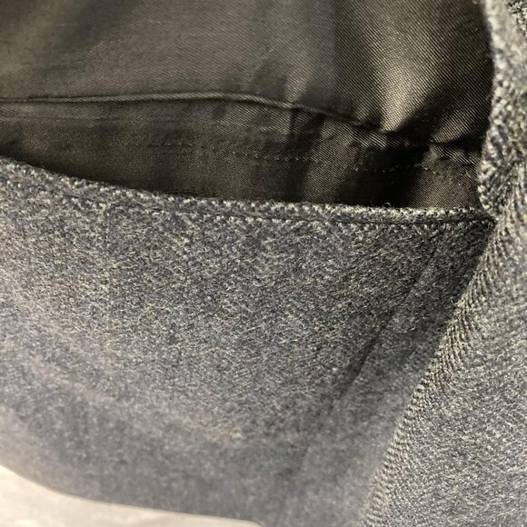 Lands' End 100% Lambswool Blazer Jacket Mens 42R Gray Herringbone Sport Coat EUC - Picture 6 of 16